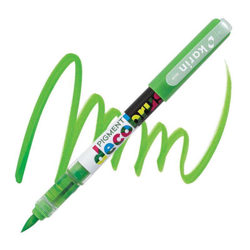 Akrylová fixa KARIN DecoBrush Pigment, Leaf green 376