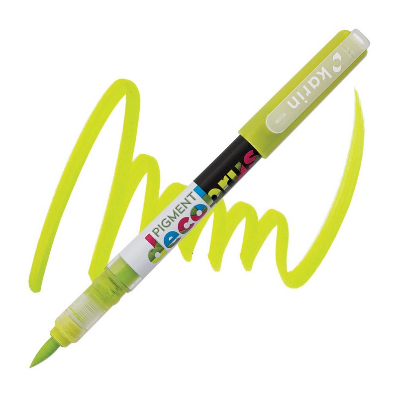 Akrylová fixa KARIN DecoBrush Pigment, Sulphur yellow 3965