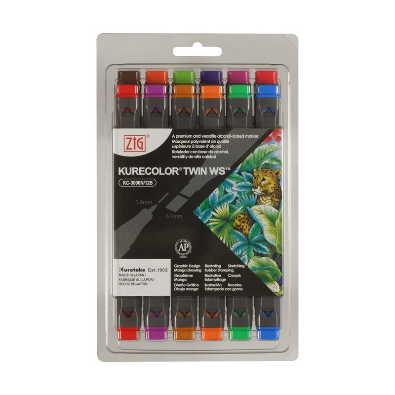 KURETAKE ZIG Kurecolor Twin, 12ks Brilliant Colors