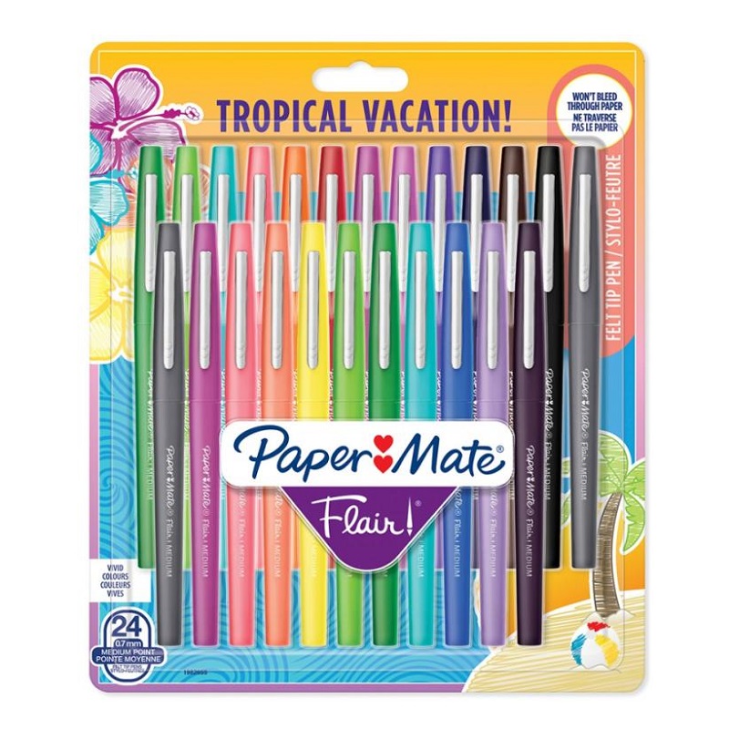 PAPER MATE Flair Medium, 24ks Tropical Vacation