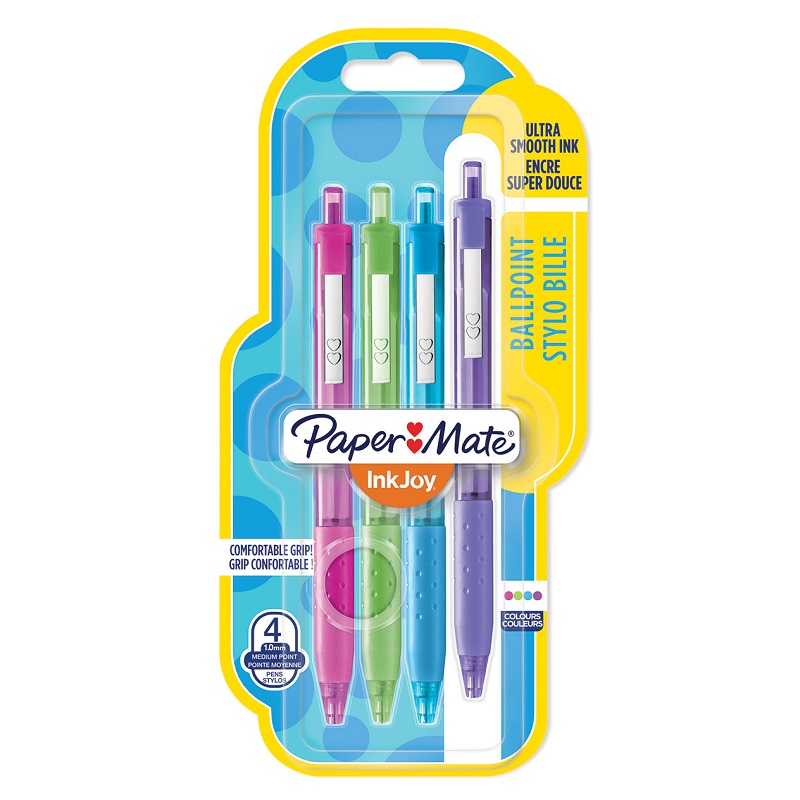 PAPER MATE gelové pero InkJoy klikací, 4ks sekundární