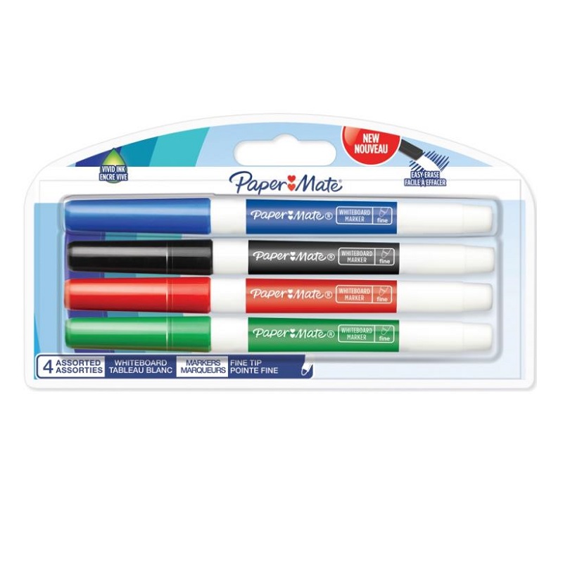 PAPER MATE na tabule Whiteboard tenký, 4ks barevné