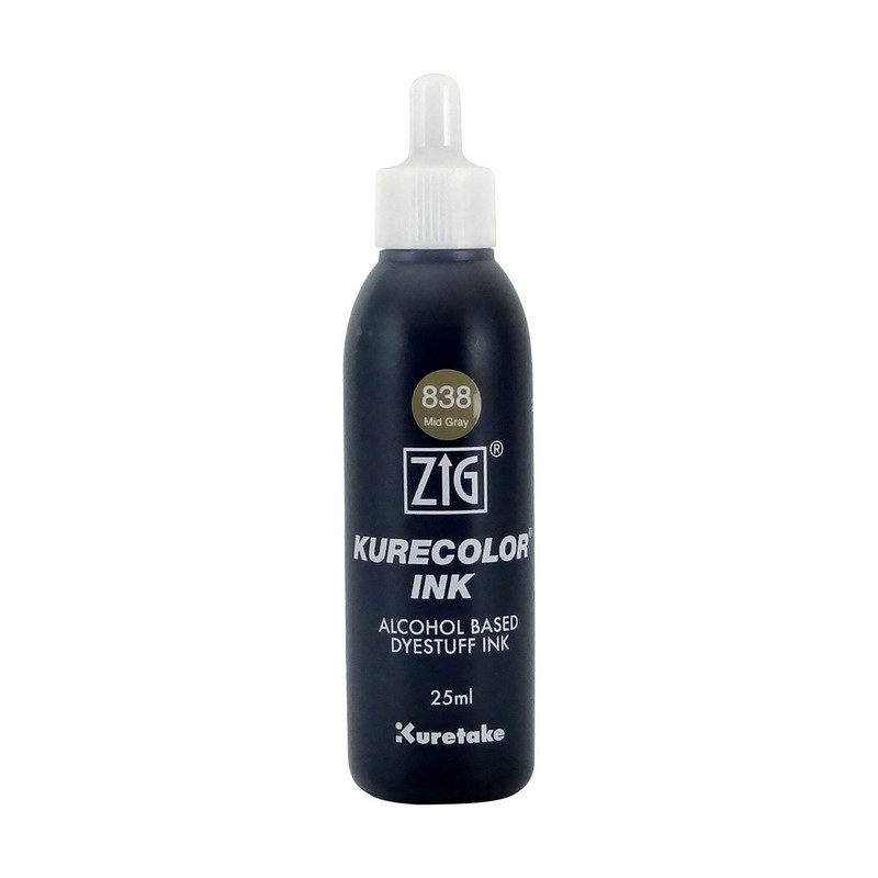 KURETAKE ZIG Kurecolor Refill Ink 25ml, 838 Mid Gray