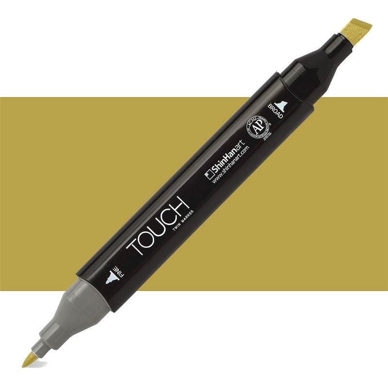 Lihová fixa TOUCH oboustranná Fine & Chisel, Y41 Olive green