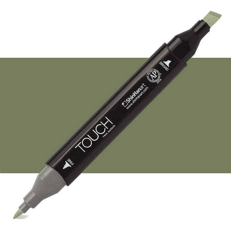 Lihová fixa TOUCH oboustranná Fine & Chisel, Y42 Bronze green