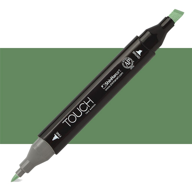 Lihová fixa TOUCH oboustranná Fine & Chisel, G43 Deep olive green