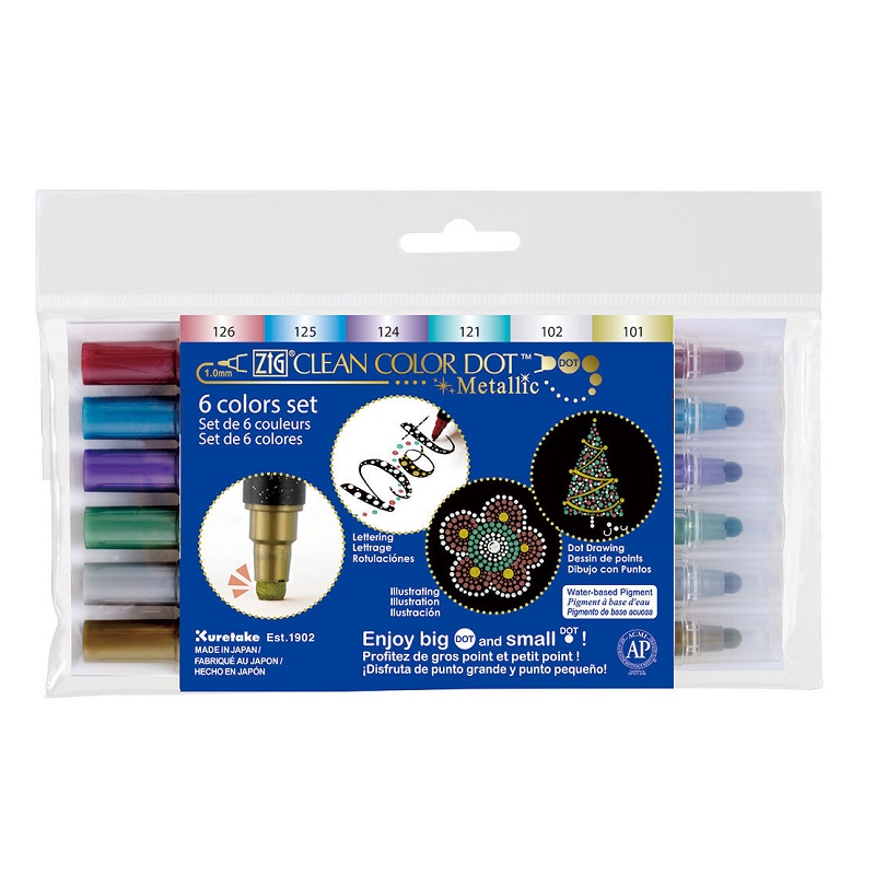 KURETAKE ZIG Memory System Clean Color DOT, 6ks Metallic