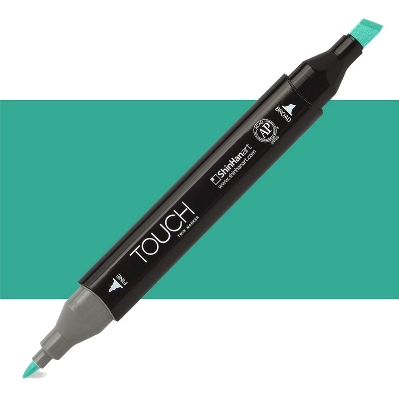 Lihová fixa TOUCH oboustranná Fine & Chisel, BG57 Turquoise green light