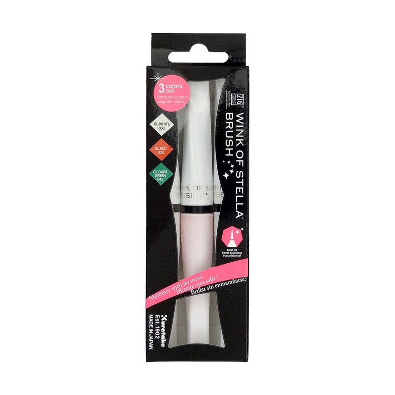 KURETAKE ZIG Wink of Stella Brush, 3ks White Christmas