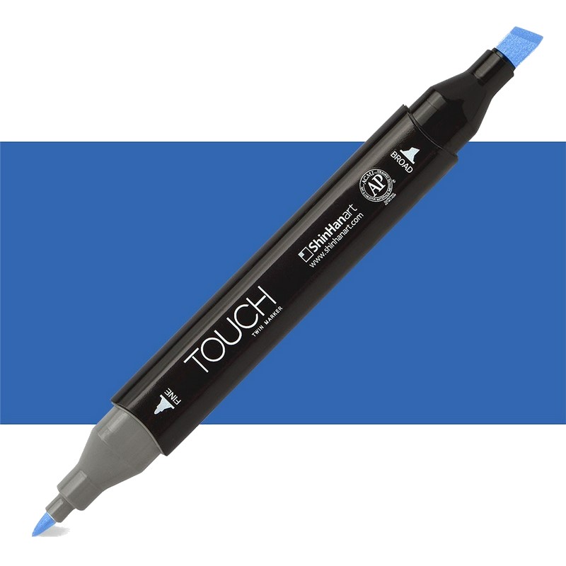 Lihová fixa TOUCH oboustranná Fine & Chisel, PB74 Brilliant blue