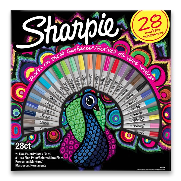 SHARPIE Fine + Ultra Fine Point, sada 28ks Páv
