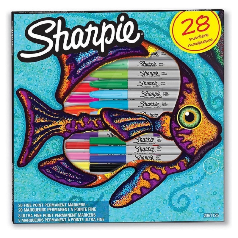 SHARPIE Fine + Ultra Fine Point, sada 28ks Ryba