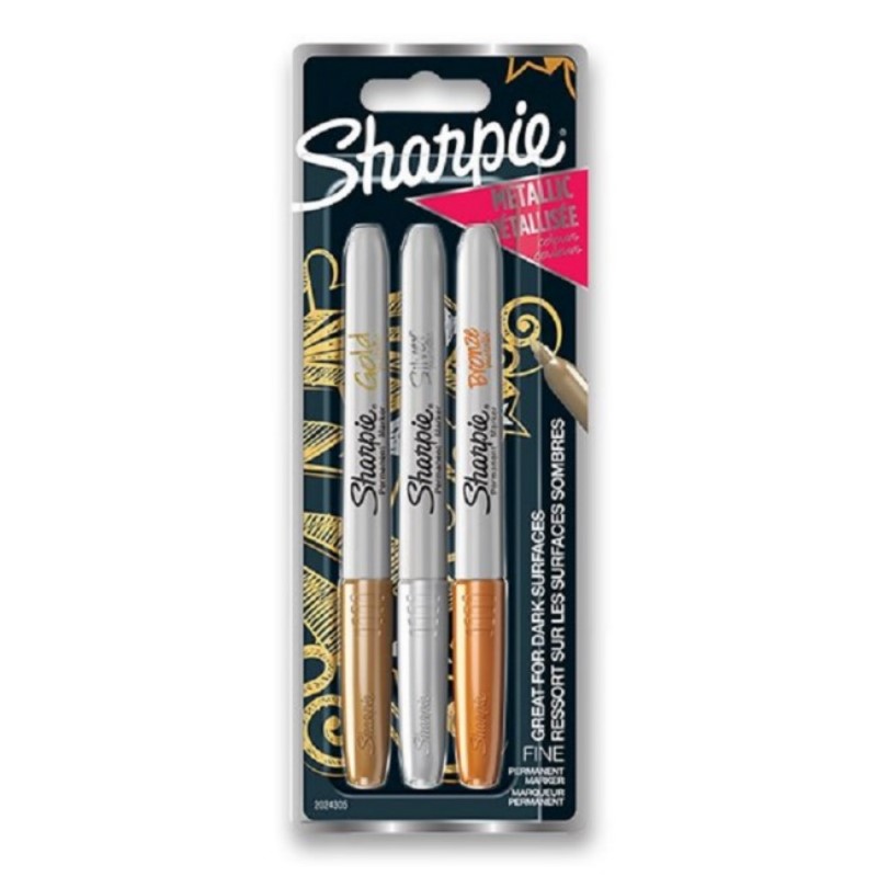 SHARPIE METALLIC Fine Point, sada 3ks