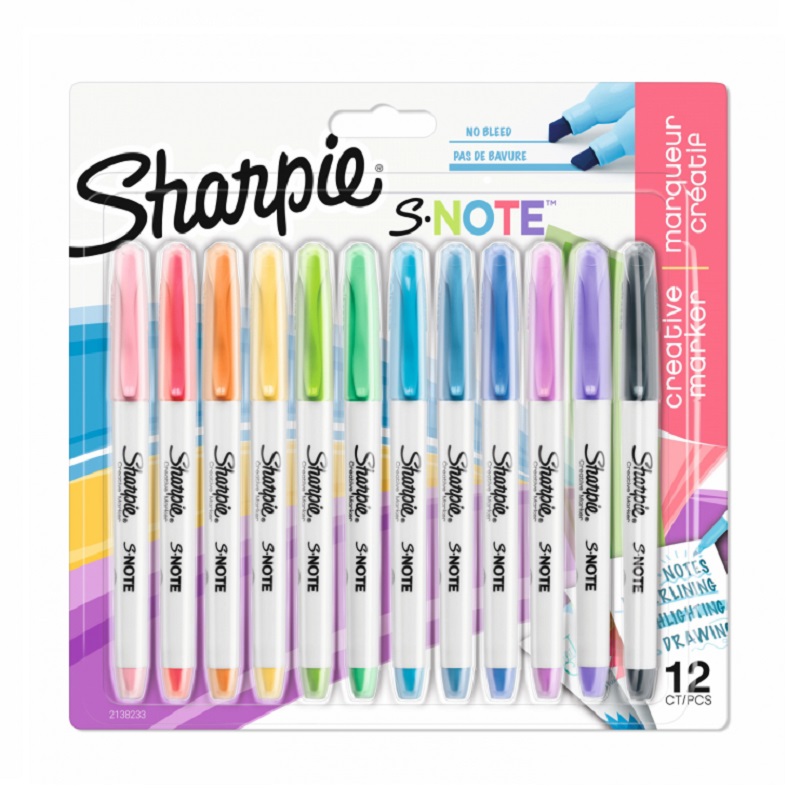 SHARPIE kreativní zvýrazňovač S-Note, 12ks