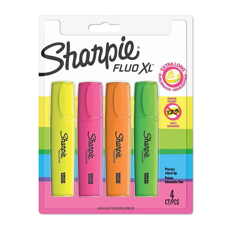 SHARPIE zvýrazňovač Fluo XL, 4ks