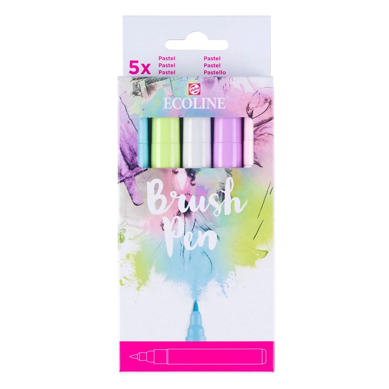 ROYAL TALENS Akvarelový ECOLINE Brush Pen, 5ks pastelové