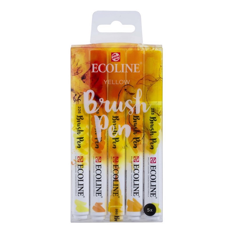 ROYAL TALENS Akvarelový ECOLINE Brush Pen, 5ks žluté
