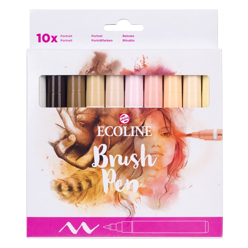 ROYAL TALENS Akvarelový ECOLINE Brush Pen, 10ks pleťové