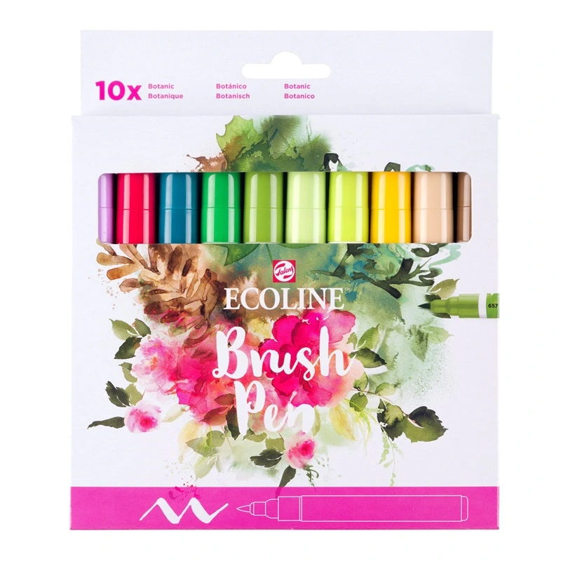 ROYAL TALENS Akvarelové fixy ECOLINE Brush Pen, 10 ks botanické