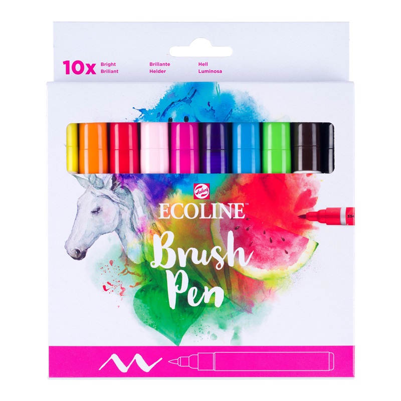 ROYAL TALENS Akvarelové fixy ECOLINE Brush Pen, 10 ks jasné