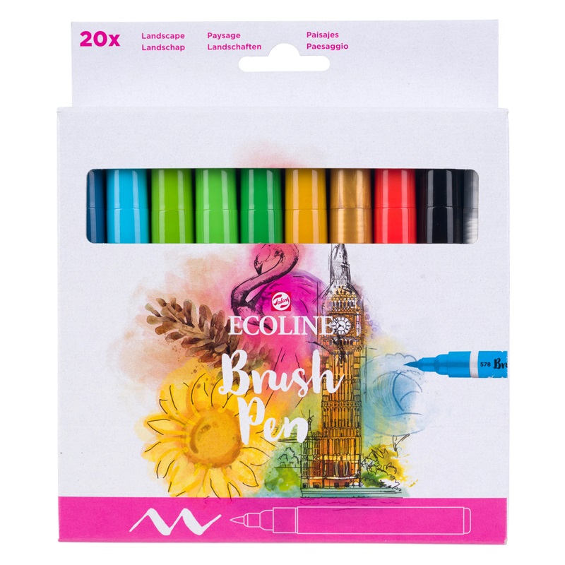 ROYAL TALENS Akvarelový ECOLINE Brush Pen, 20ks základní