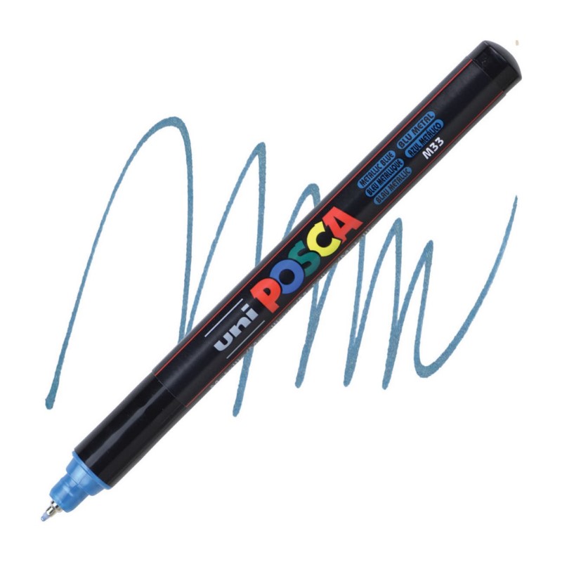 Akrylová fixa UNI POSCA 1MR, metalická modrá (M33)