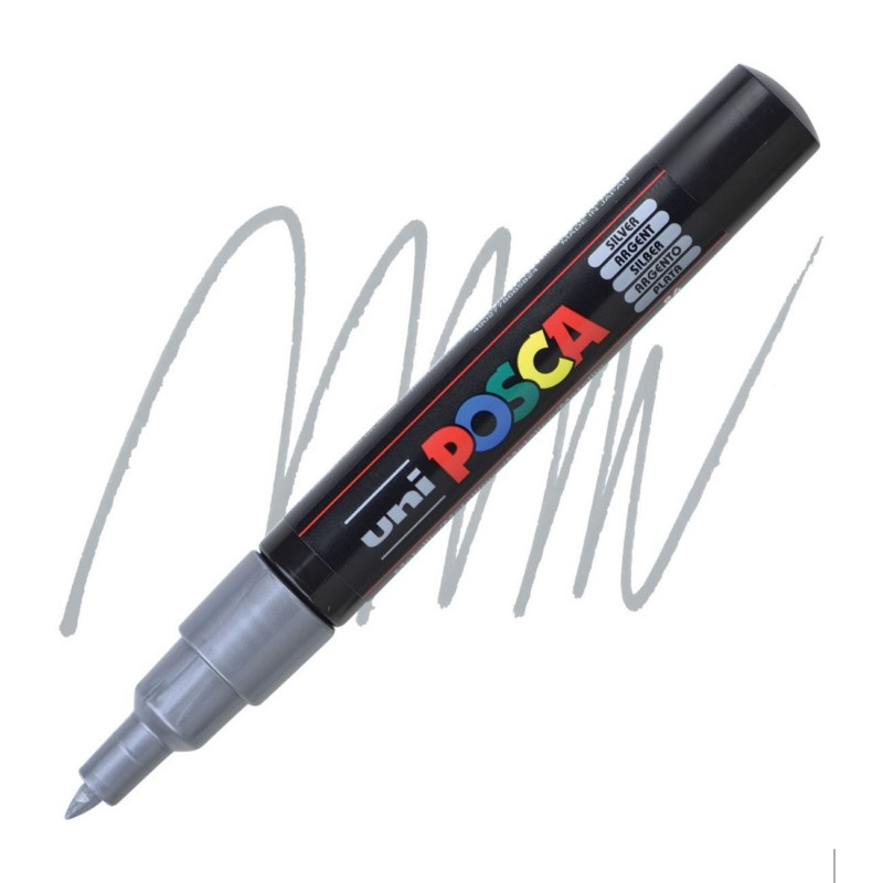 Akrylová fixa UNI POSCA 1M, stříbrná (26)