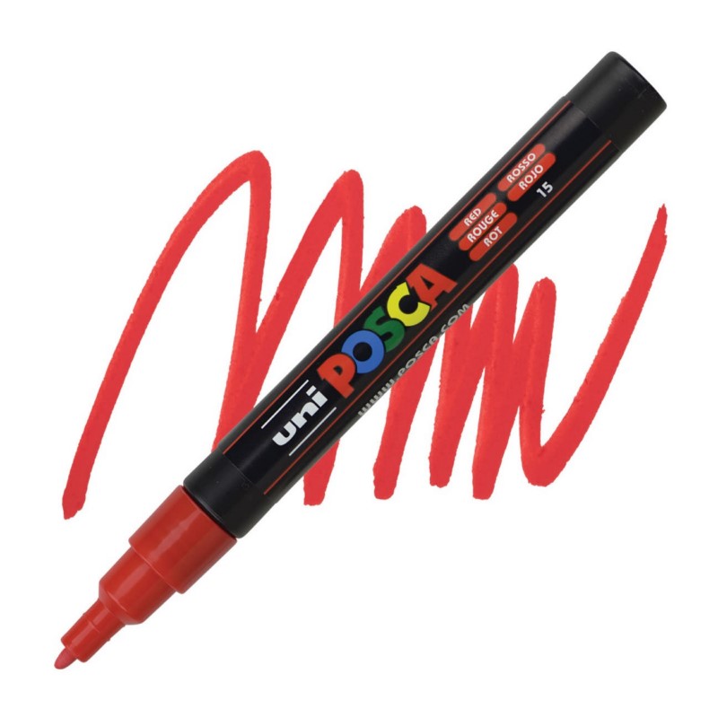 Akrylová fixa UNI POSCA 3M, červená (15)