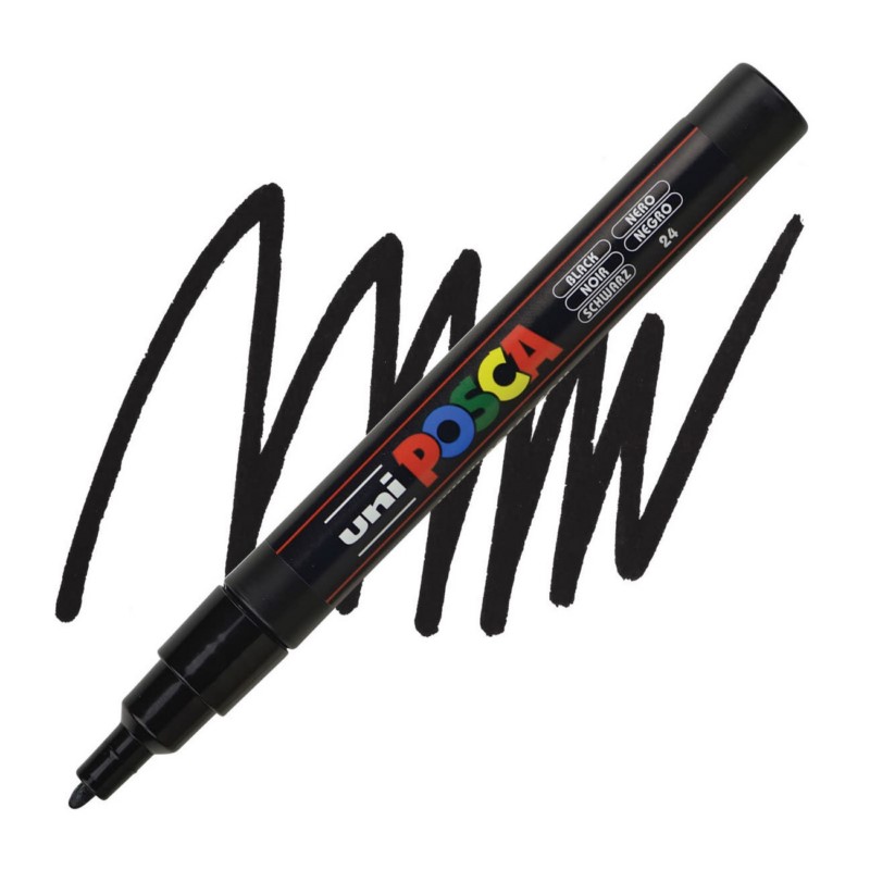 Akrylová fixa UNI POSCA 3M, černá (24)