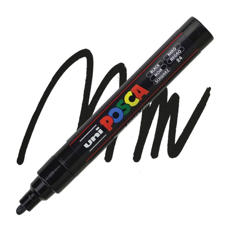 Akrylová fixa UNI POSCA 5M, černá (24)
