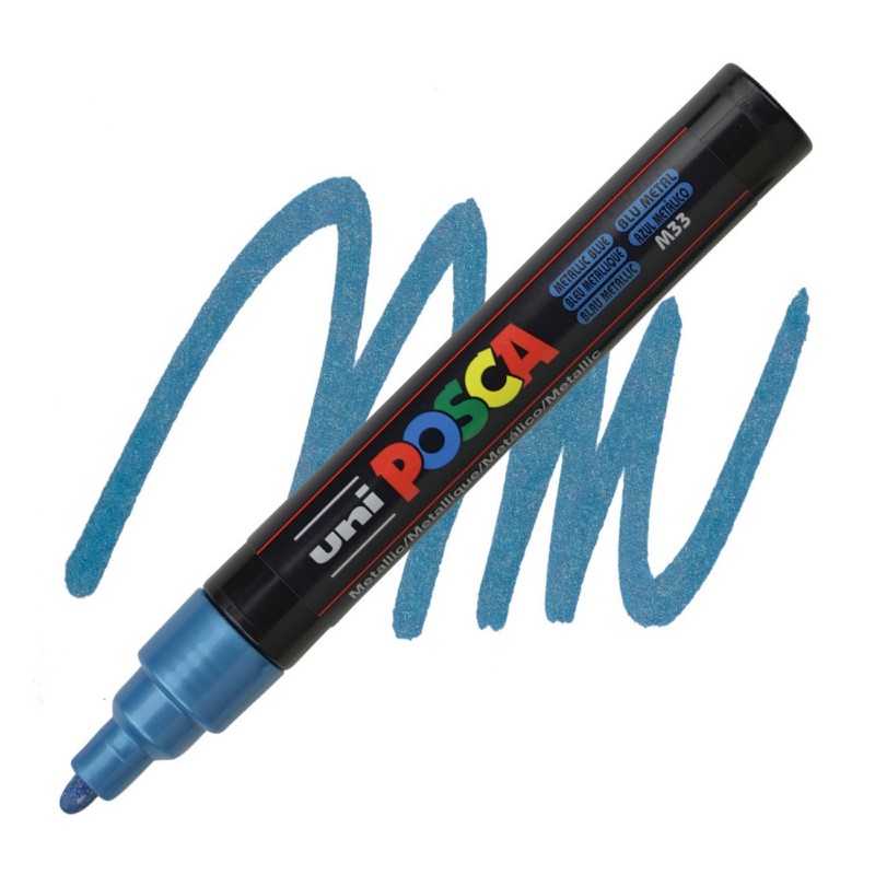 Akrylová fixa UNI POSCA 5M, metalická modrá (M33)