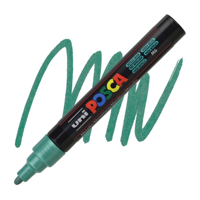 Akrylová fixa UNI POSCA 5M, metalická zelená (M6)