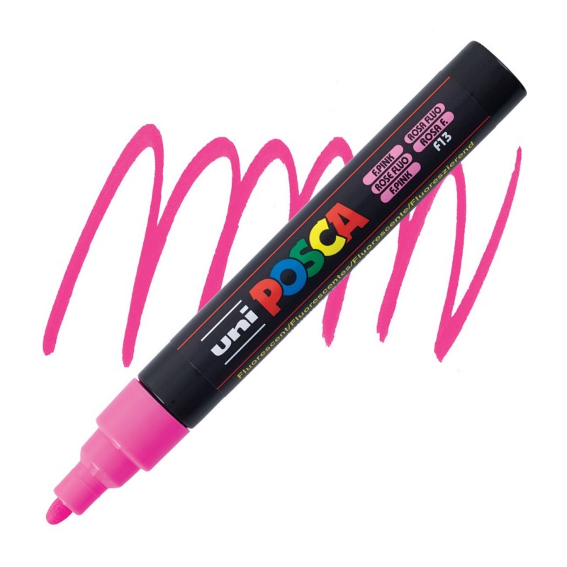 Akrylová fixa UNI POSCA 5M, fluorescenční růžová (F13)