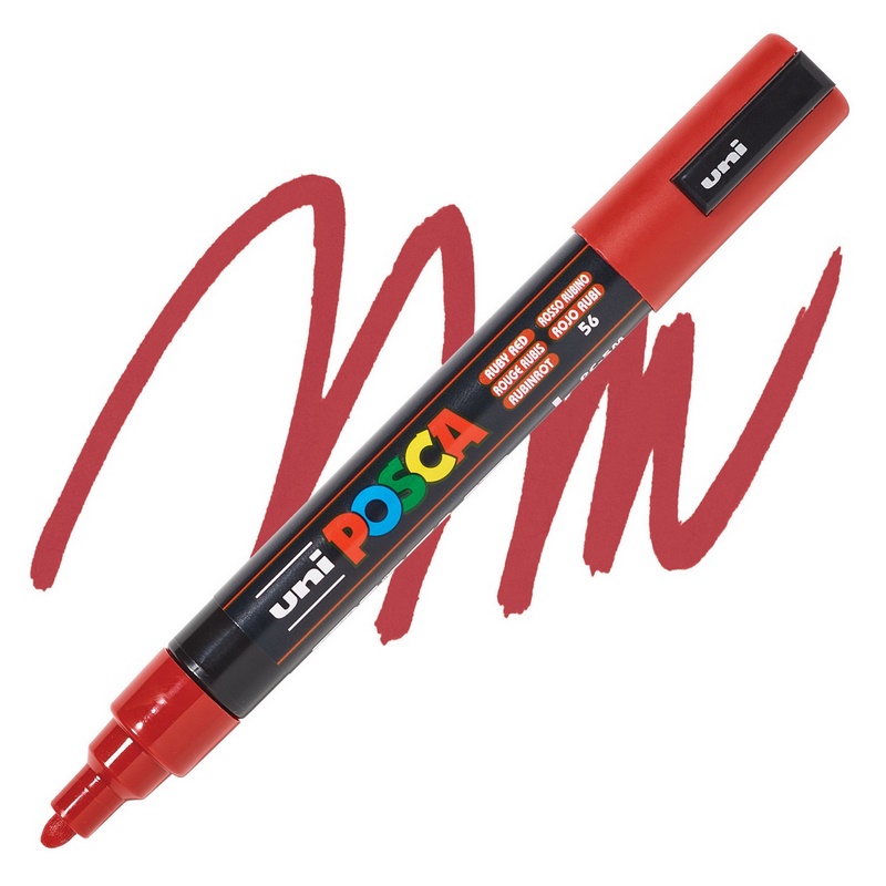 Akrylová fixa UNI POSCA 5M, rubínová (56)