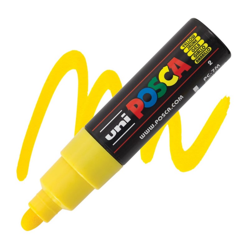 Akrylová fixa UNI POSCA 7M, žlutá (2)