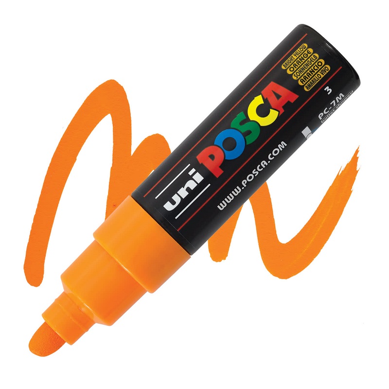 Akrylová fixa UNI POSCA 7M, pomerančová (3)