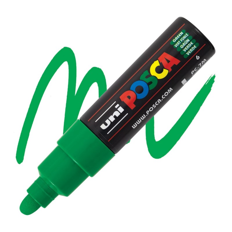 Akrylová fixa UNI POSCA 7M, zelená (6)