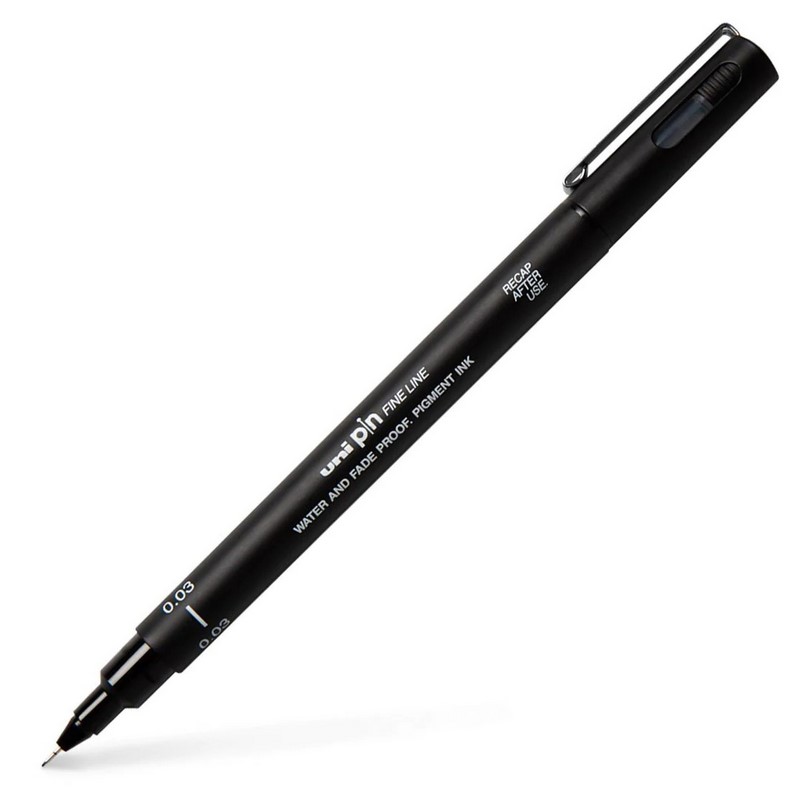 UNI PIN fine liner, černý 0,03mm