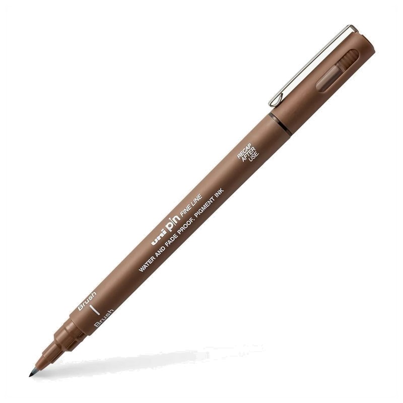 UNI PIN fine liner, sépie štětcový