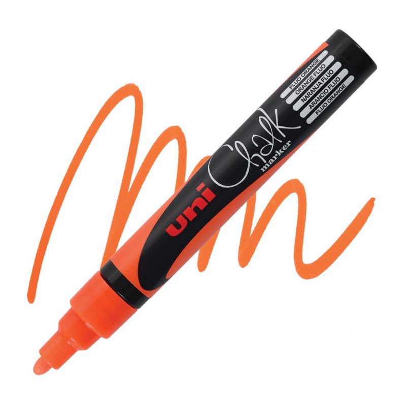 Křídová fixa UNI CHALK 5M, fluorescenční oranžová
