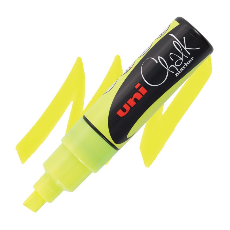 Křídová fixa UNI CHALK 8K, fluorescenční žlutá