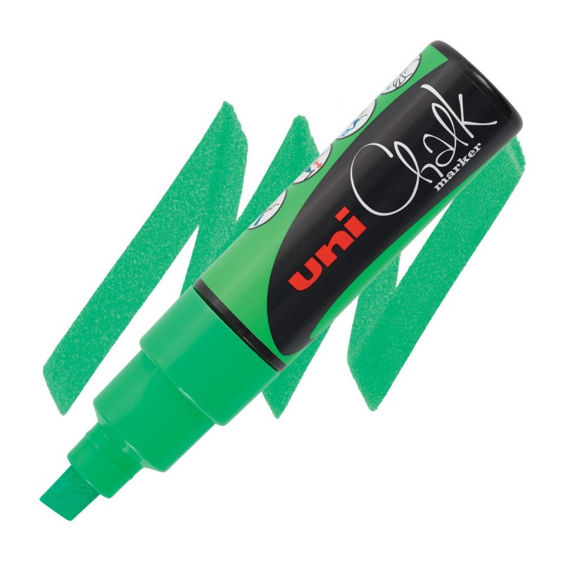 Křídová fixa UNI CHALK 8K, fluorescenční zelená