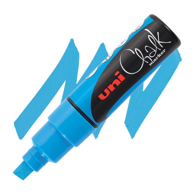Křídová fixa UNI CHALK 8K, světle modrá