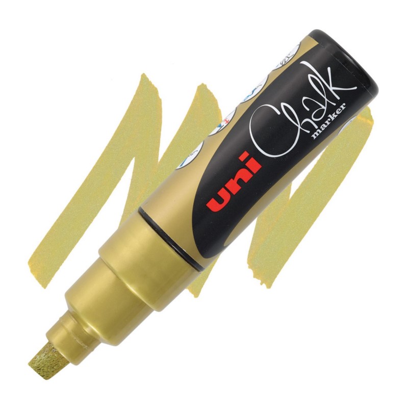 Křídová fixa UNI CHALK 8K, zlatá