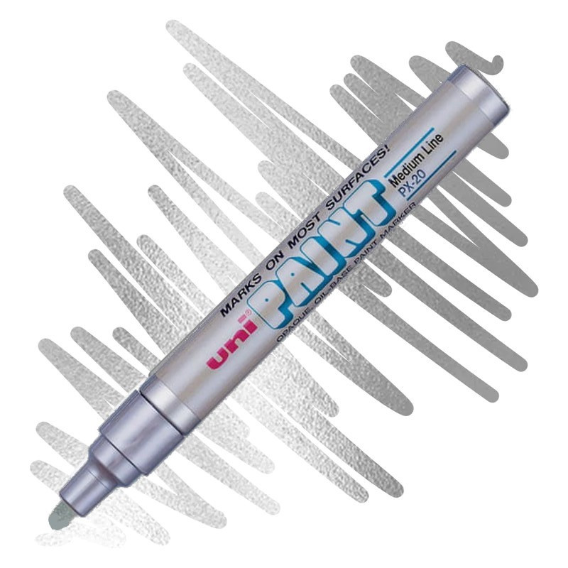UNI PAINT lakový popisovač PX-20, stříbrný