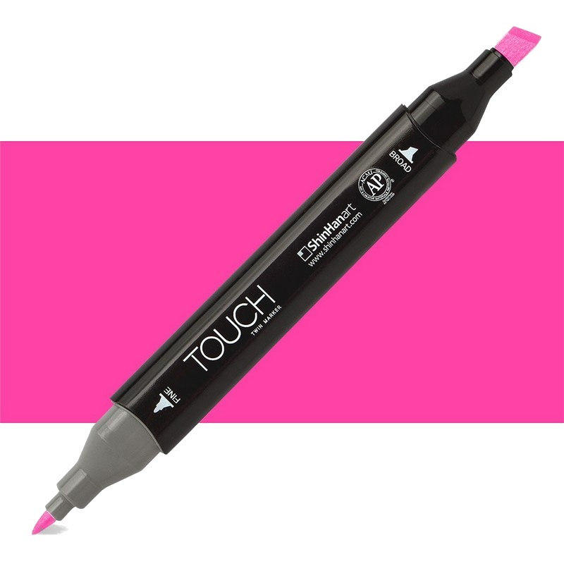 Lihová fixa TOUCH oboustranná Fine & Chisel, F126 Fluorescent pink