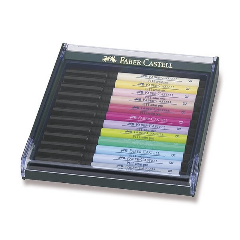 FABER-CASTELL PITT Artist Pen, set 12ks pastelové