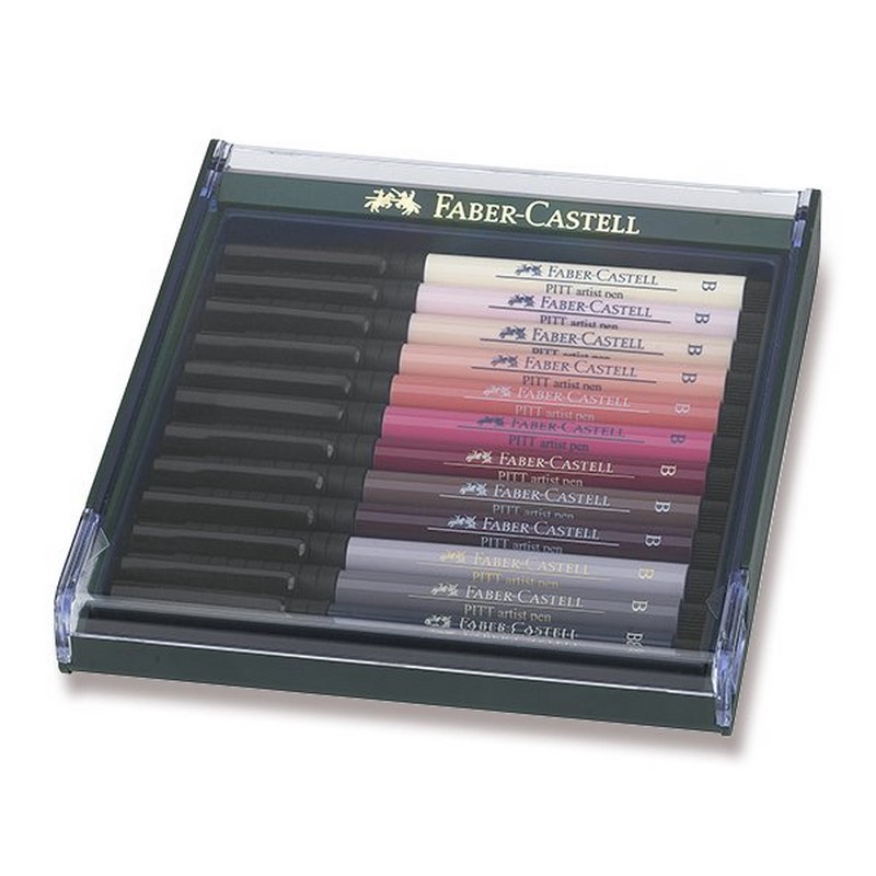 FABER-CASTELL PITT Artist Pen, set 12ks pleťové