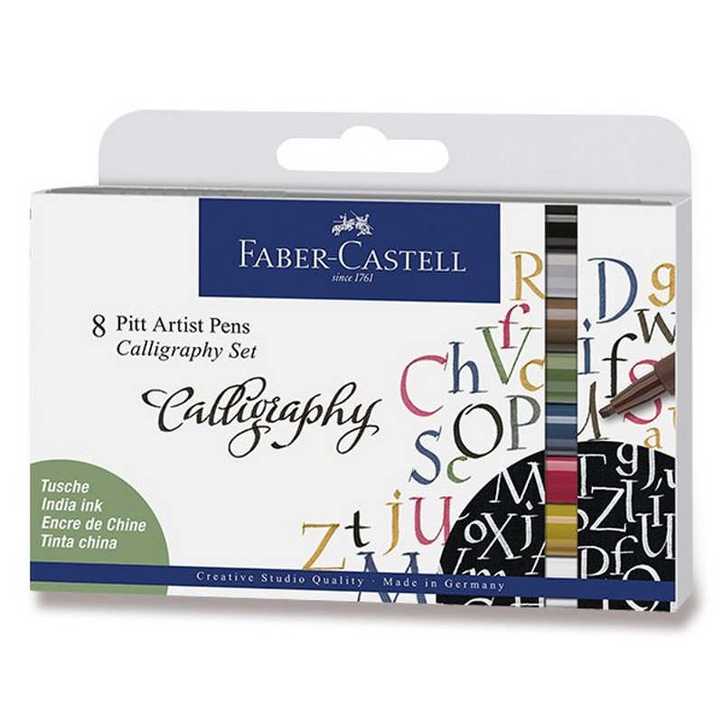 FABER-CASTELL PITT Artist Pen Calligraphy, set 8ks