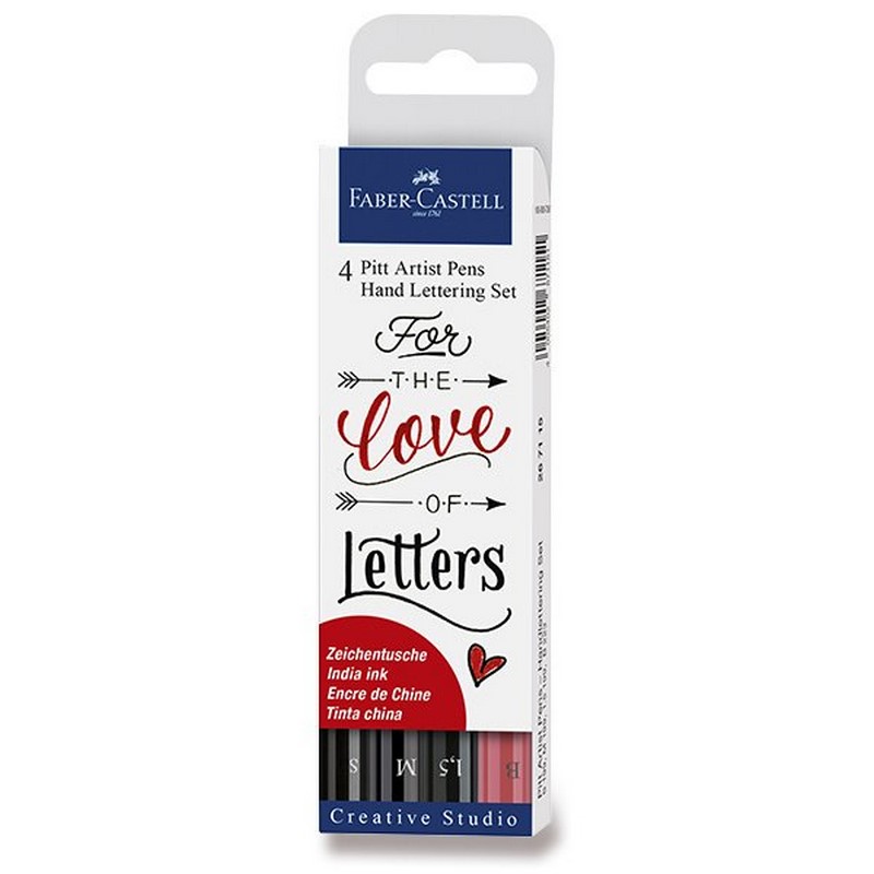 FABER-CASTELL PITT Artist Pen Lettering, set 4ks
